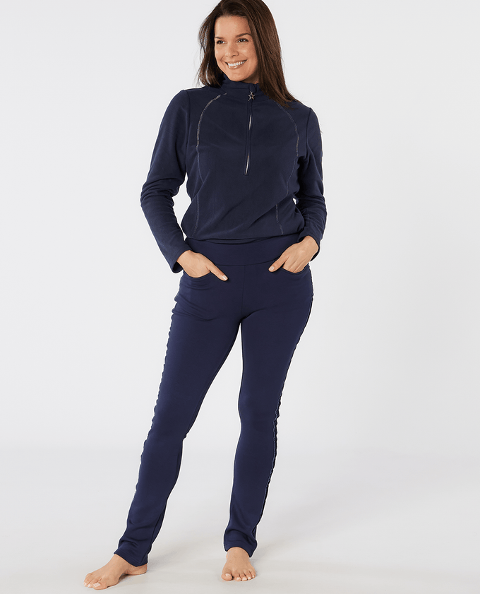 SWING OUT SISTER Frankie 1/4 Zip Fleece Navy Blazer