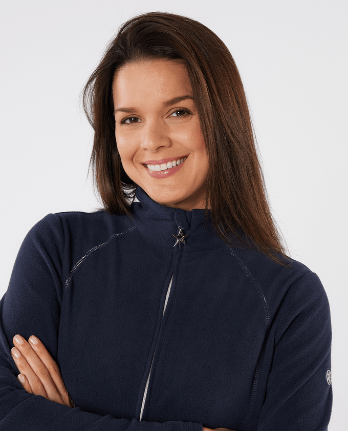 SWING OUT SISTER Frankie 1/4 Zip Fleece Navy Blazer