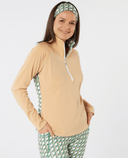 SWING OUT SISTER Heather 1/4 Zip Pattern Fleece Noughty Green