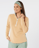 SWING OUT SISTER Heather 1/4 Zip Pattern Fleece Noughty Green