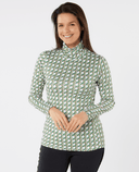 SWING OUT SISTER Paloma Pattern Roll Neck Noughty Green