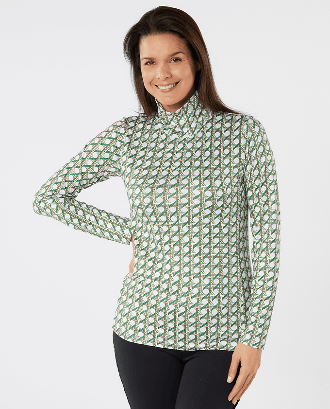 SWING OUT SISTER Paloma Pattern Roll Neck Noughty Green