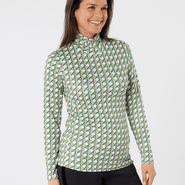 SWING OUT SISTER Paloma Pattern Roll Neck Noughty Green - XS / Noughty Green