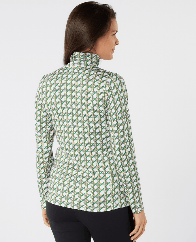 SWING OUT SISTER Paloma Pattern Roll Neck Noughty Green