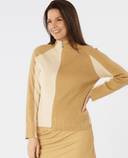 SWING OUT SISTER Rebecca Ribbed Knit Caramel & Parchment