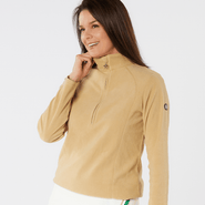SWING OUT SISTER Frankie 1/4 Zip Fleece Caramel Latte - S / Caramel Latte