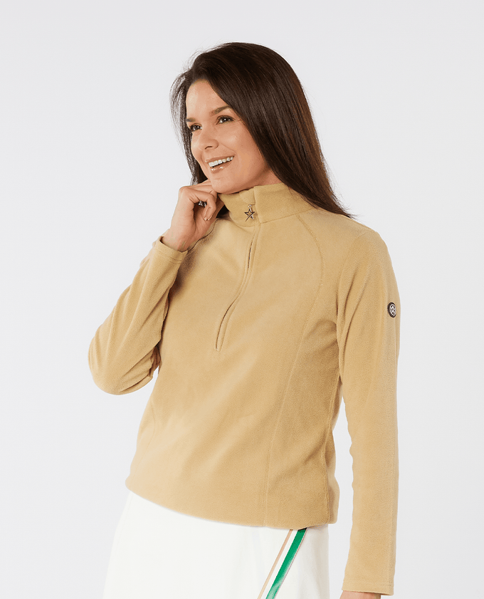 SWING OUT SISTER Frankie 1/4 Zip Fleece Caramel Latte