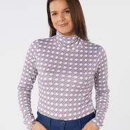 SWING OUT SISTER Paloma Pattern Roll Neck Noughty Pink - XS / Noughty Pink