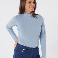 SWING OUT SISTER Natasha Ribbed Roll Neck Blue Aura - S / Blue Aura