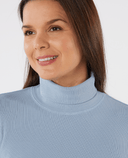 SWING OUT SISTER Natasha Ribbed Roll Neck Blue Aura