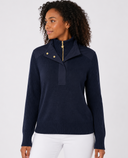 SWING OUT SISTER Matilda Lined Knit Sweater Navy