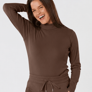 SWING OUT SISTER Natasha Ribbed Roll Neck Cocoa Beach - S / Cocoa Beach
