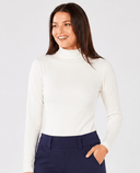 SWING OUT SISTER Natasha Ribbed Roll Neck Optic White