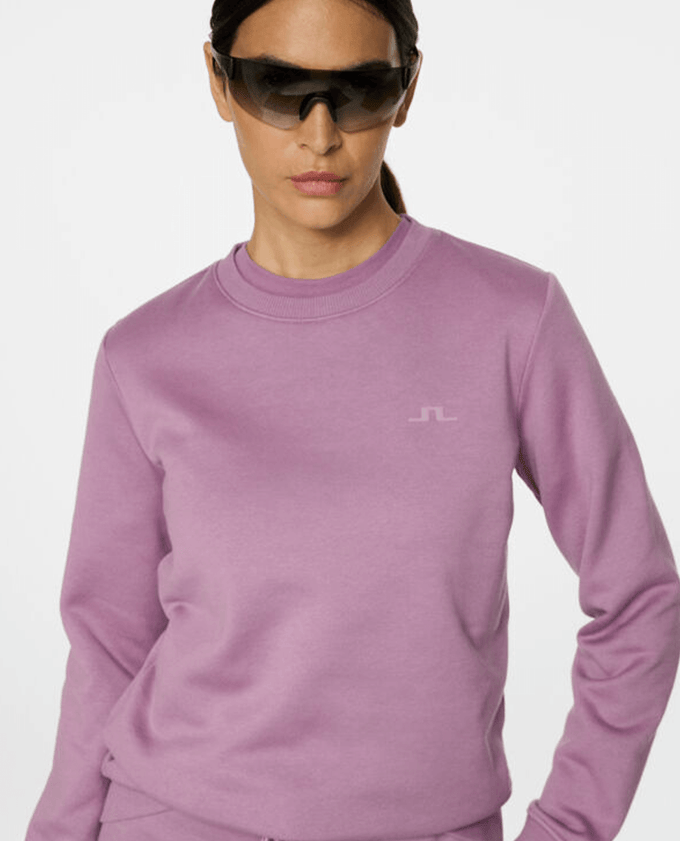 J.Lindeberg Alpha Brushed Crew Neck Sweater Very Grape