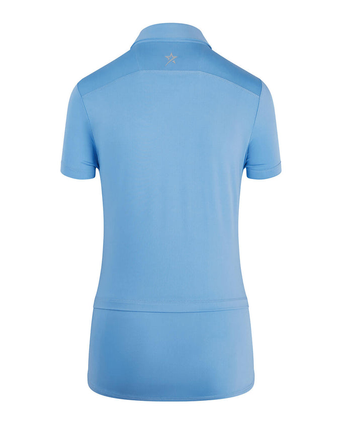 SWING OUT SISTER Amelie Cap Sleeve Polo Tranquil Blue