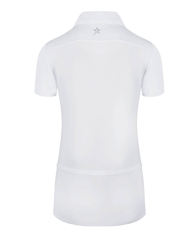 SWING OUT SISTER Amelie Cap Sleeve Polo White