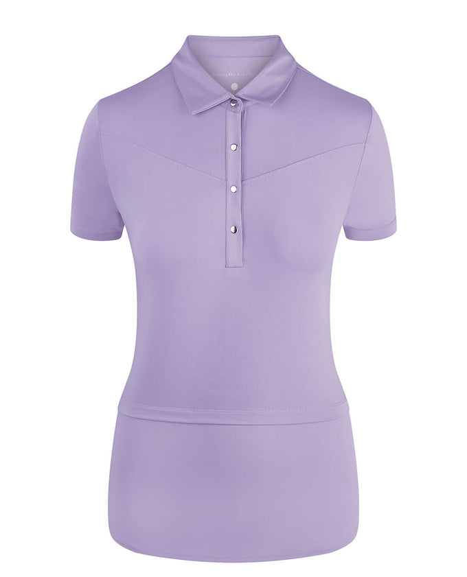 SWING OUT SISTER Amelie Cap Sleeve Polo Digital Lavender