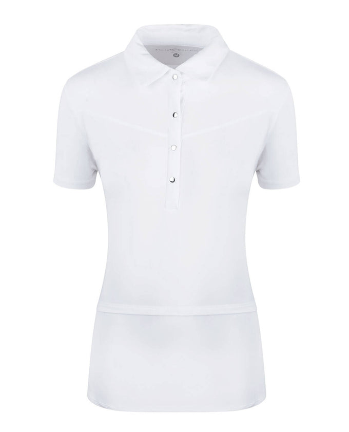 SWING OUT SISTER Amelie Cap Sleeve Polo White