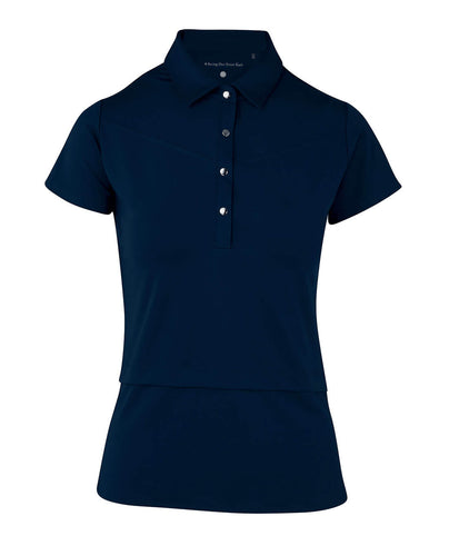 SWING OUT SISTER Amelie Cap Sleeve Polo Navy