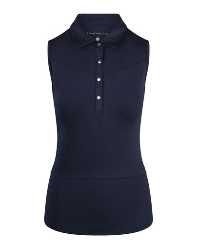 SWING OUT SISTER Amelie Sleeveless Polo Navy