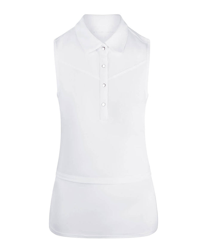 SWING OUT SISTER Amelie Sleeveless Polo White