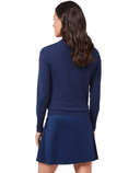 CALLAWAY Women's Soft-Stretch Navy Zip Neck Sweater CGGFG035 Blue Depths