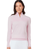 CALLAWAY Women's Soft-Stretch Navy Zip Neck Sweater CGGFG035 Cherry Blossom