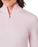 CALLAWAY Women's Soft-Stretch Navy Zip Neck Sweater CGGFG035 Cherry Blossom