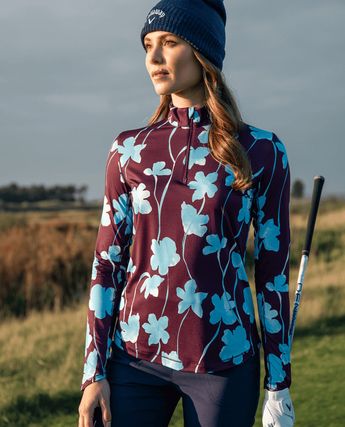 CALLAWAY Floral Print Winter Top CGKFF0J9 Potent Purple