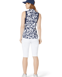 CALLAWAY Abstract Floral Sleeveless Polo CGKSF040 Navy