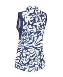 CALLAWAY Abstract Floral Sleeveless Polo CGKSF040 Navy