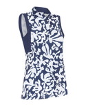 CALLAWAY Abstract Floral Sleeveless Polo CGKSF040 Navy