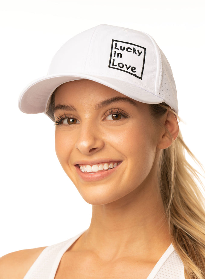 LUCKY IN LOVE Lucky Logo Cap White