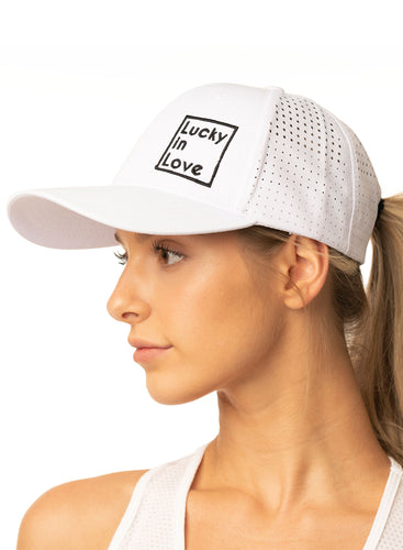 LUCKY IN LOVE Lucky Logo Cap White