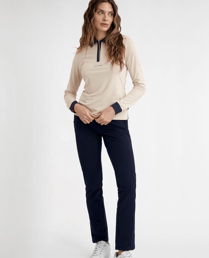 CALVIN KLEIN Mila Long Sleeve Polo 990 Tapioca