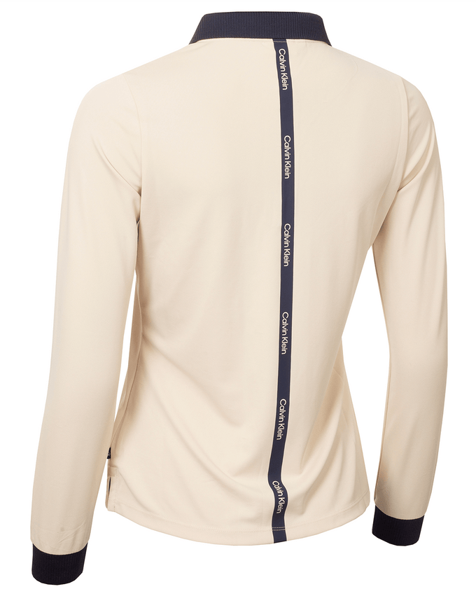 CALVIN KLEIN Mila Long Sleeve Polo 990 Tapioca