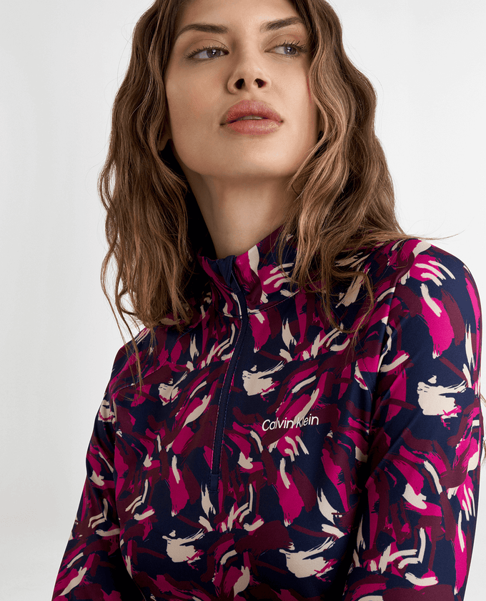 CALVIN KLEIN Dakota Quarter Zip Top 995 Print