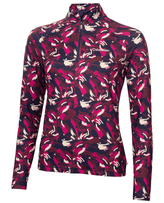 CALVIN KLEIN Dakota Quarter Zip Top 995 Print
