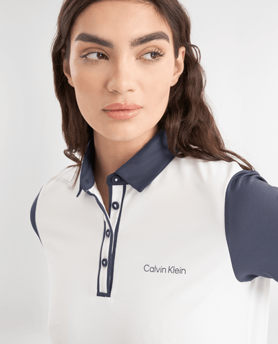 CALVIN KLEIN Polo sans manches craquelé 783 Orchidée