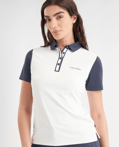 CALVIN KLEIN Polo sans manches craquelé 783 Orchidée