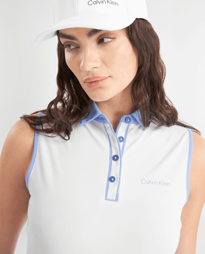 CALVIN KLEIN Polo sans manches craquelé 783 Orchidée