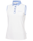 CALVIN KLEIN Leigh Sleeveless Polo 962 White/Cornflower