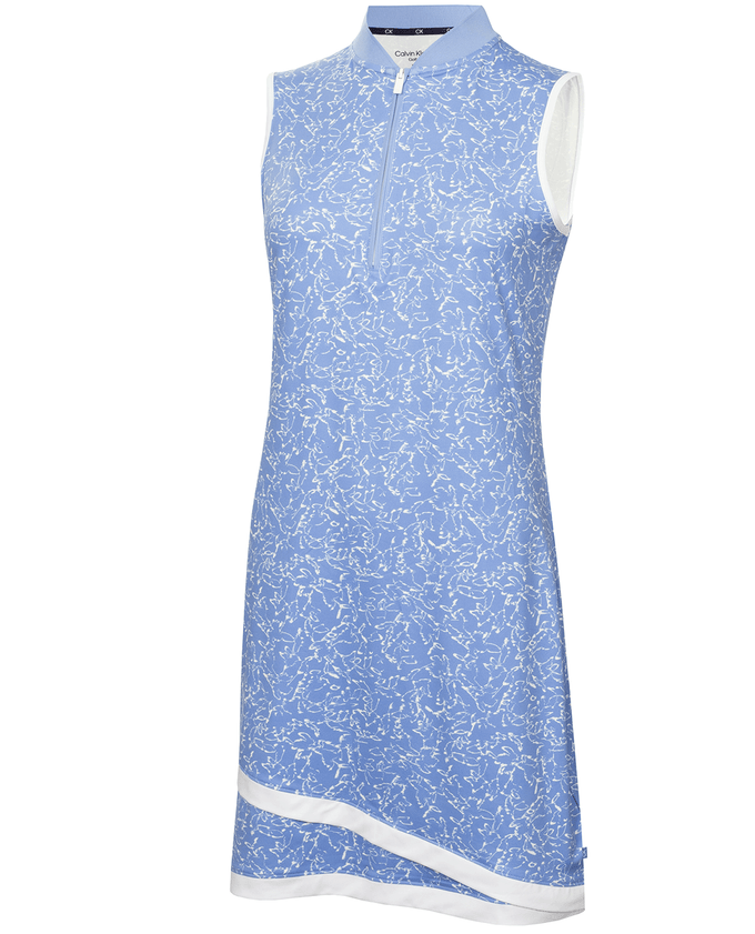 CALVIN KLEIN Harmony Printed Dress 970 Cornflower