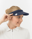 Crystal Clip Golf Visor with Ball Marker - Navy