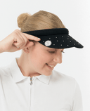 Crystal Clip Golf Visor with Ball Marker - Black