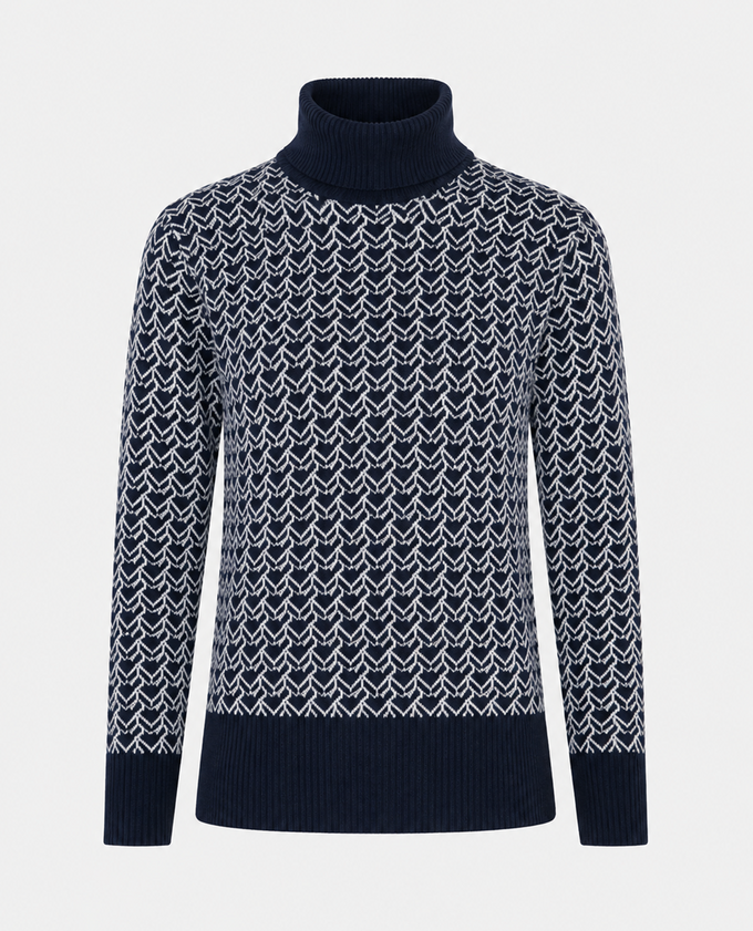 SWING OUT SISTER Donna Knit Roll Neck Megabyte Navy