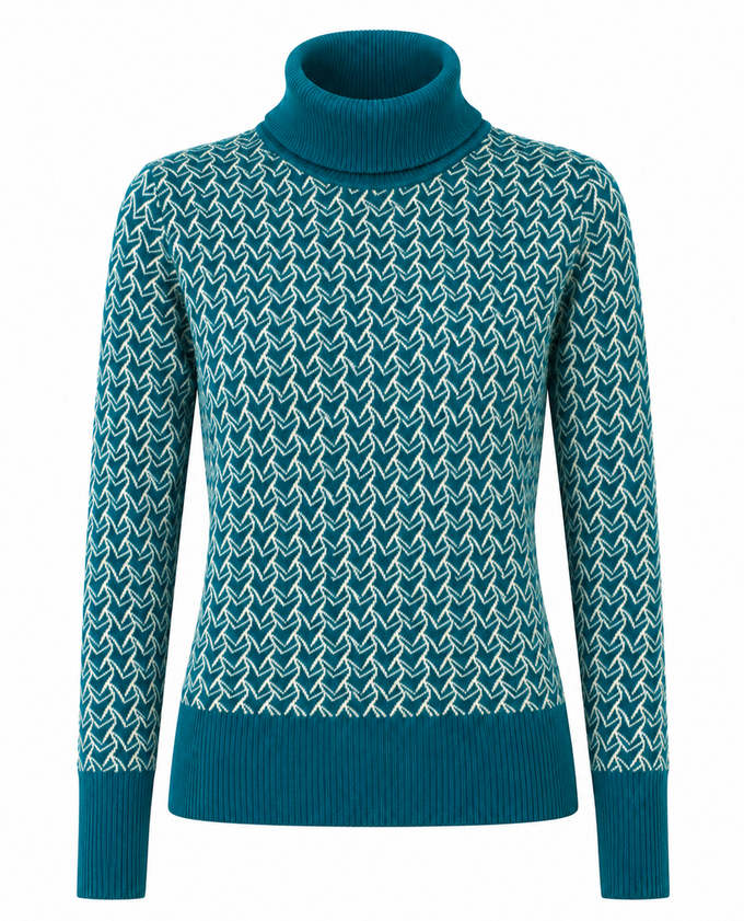 SWING OUT SISTER Donna Knit Roll Neck Megabyte Teal