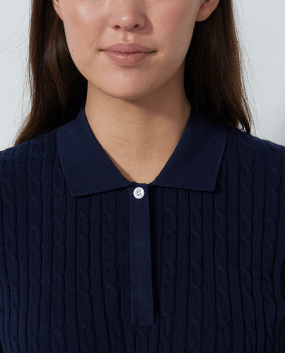 DAILY SPORTS Madelene Cashmere Knitted Polo 273 Navy