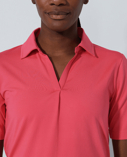 DAILY SPORTS Bella Birdie 1/2 Sleeve Polo 393 Intense Coral