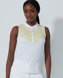SIZE M - DAILY SPORTS Match Sleeveless Polo 412 White